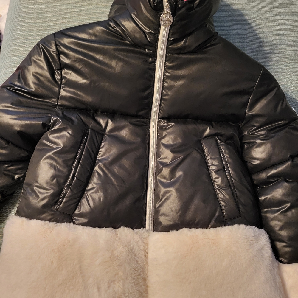 Michael Kors Black and Cream Kids Puffer Jacket
